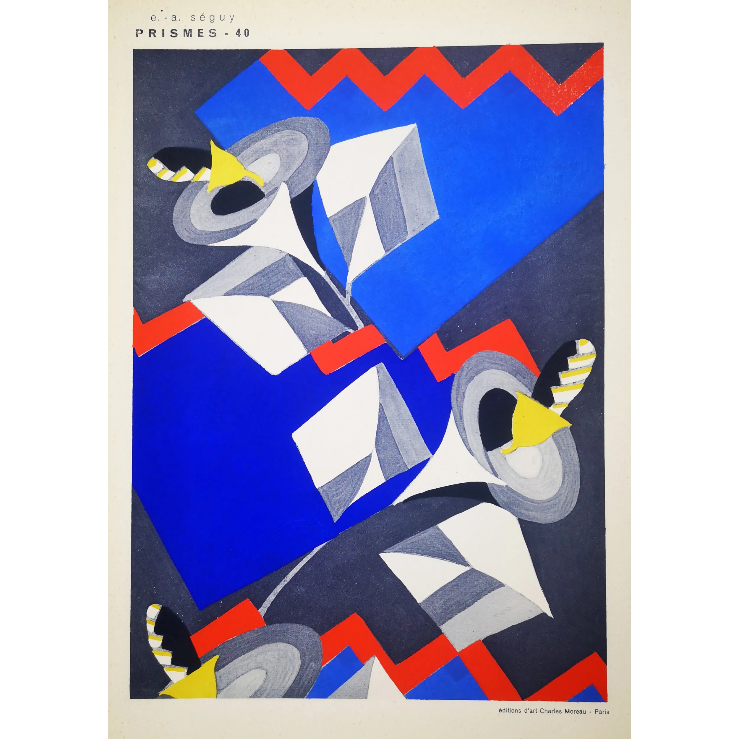 Séguy – Prismes – Plate 40– Art Nouveau – Original Pochoir