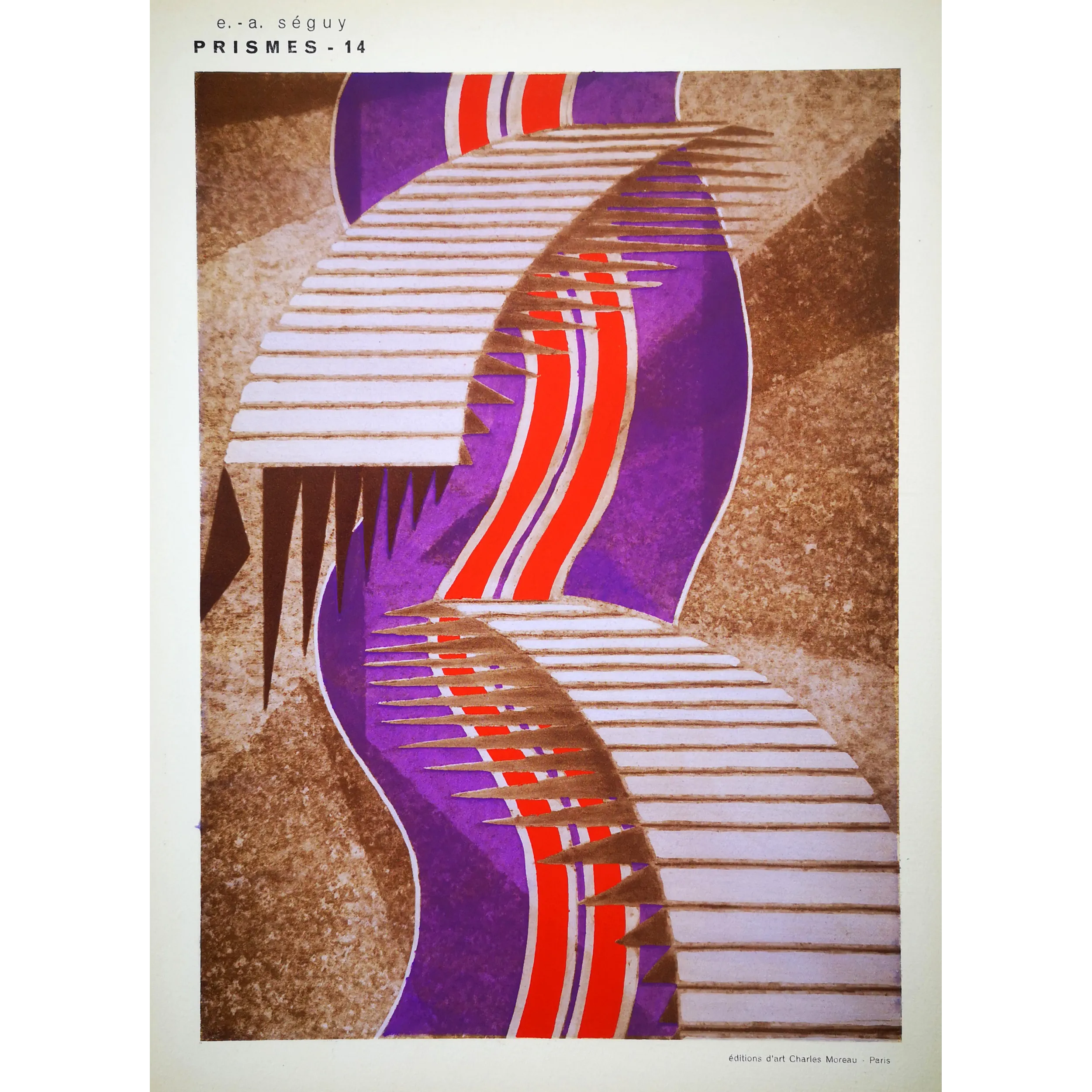 Séguy – Prismes – Plate 14– Art Nouveau – Original Pochoir