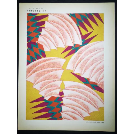 Original Pochoir Print – Emile Séguy – Prismes – Plate 33