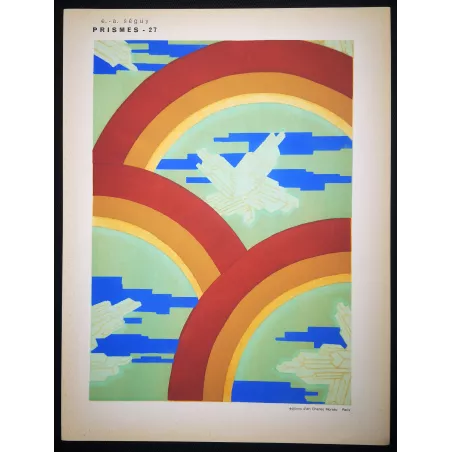 Séguy – Prismes – Plate 27– Art Nouveau – Original Pochoir
