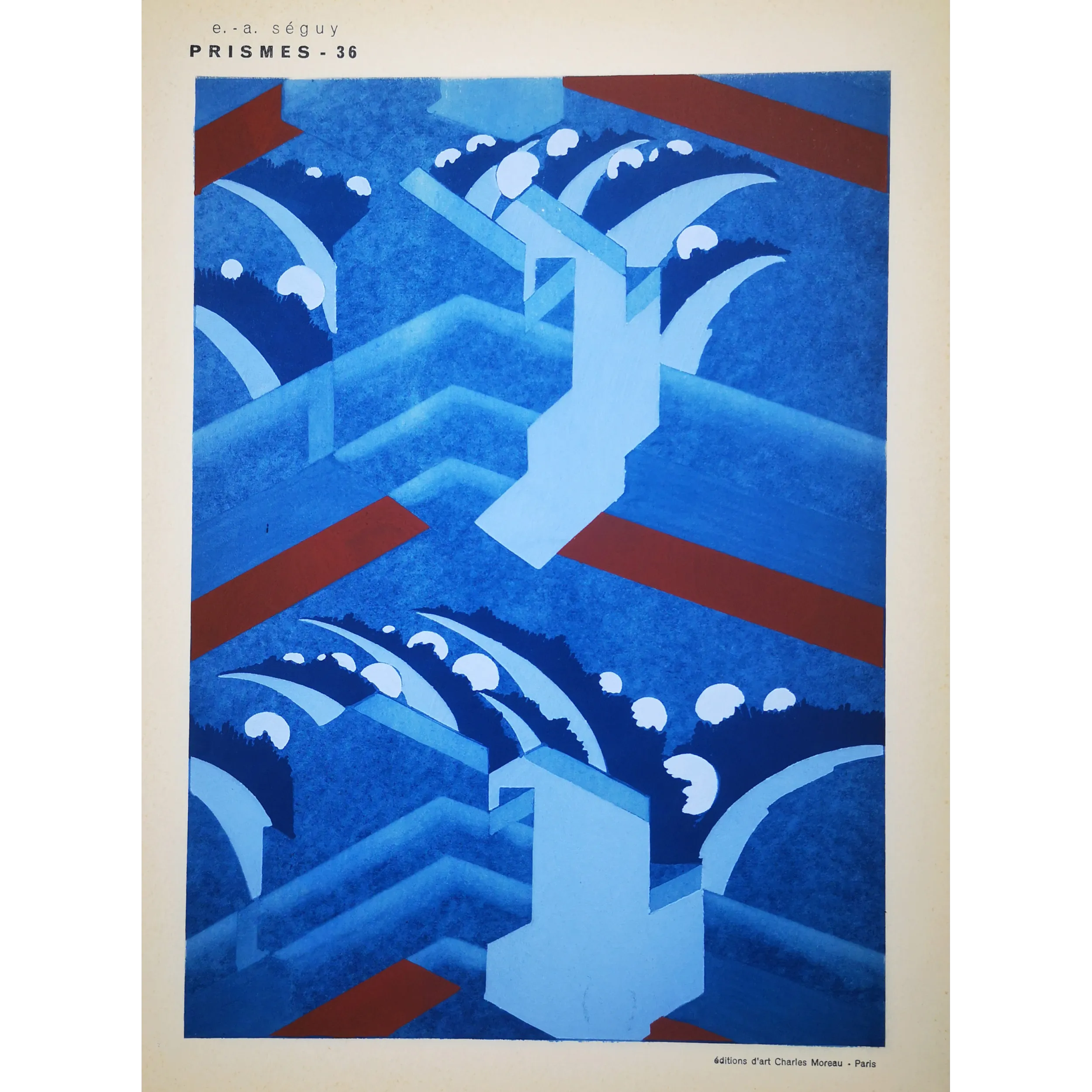 Séguy – Prismes – Plate 36– Art Nouveau – Original Pochoir
