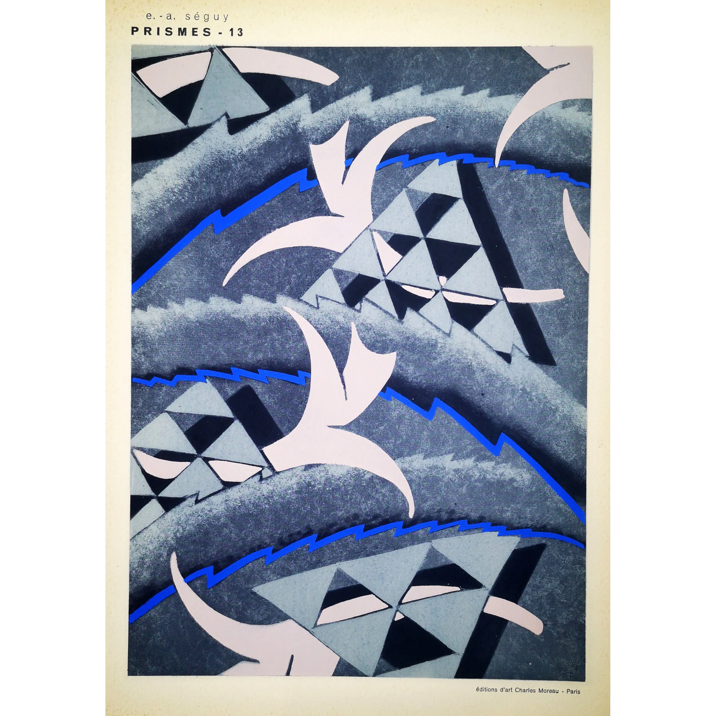Art Nouveau – Séguy – Prismes – Plate 13– Original Pochoir