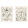 Marine Geometry in Green – Ernst Haeckel Jellyfish Diptych, Original 1879 Lithographs