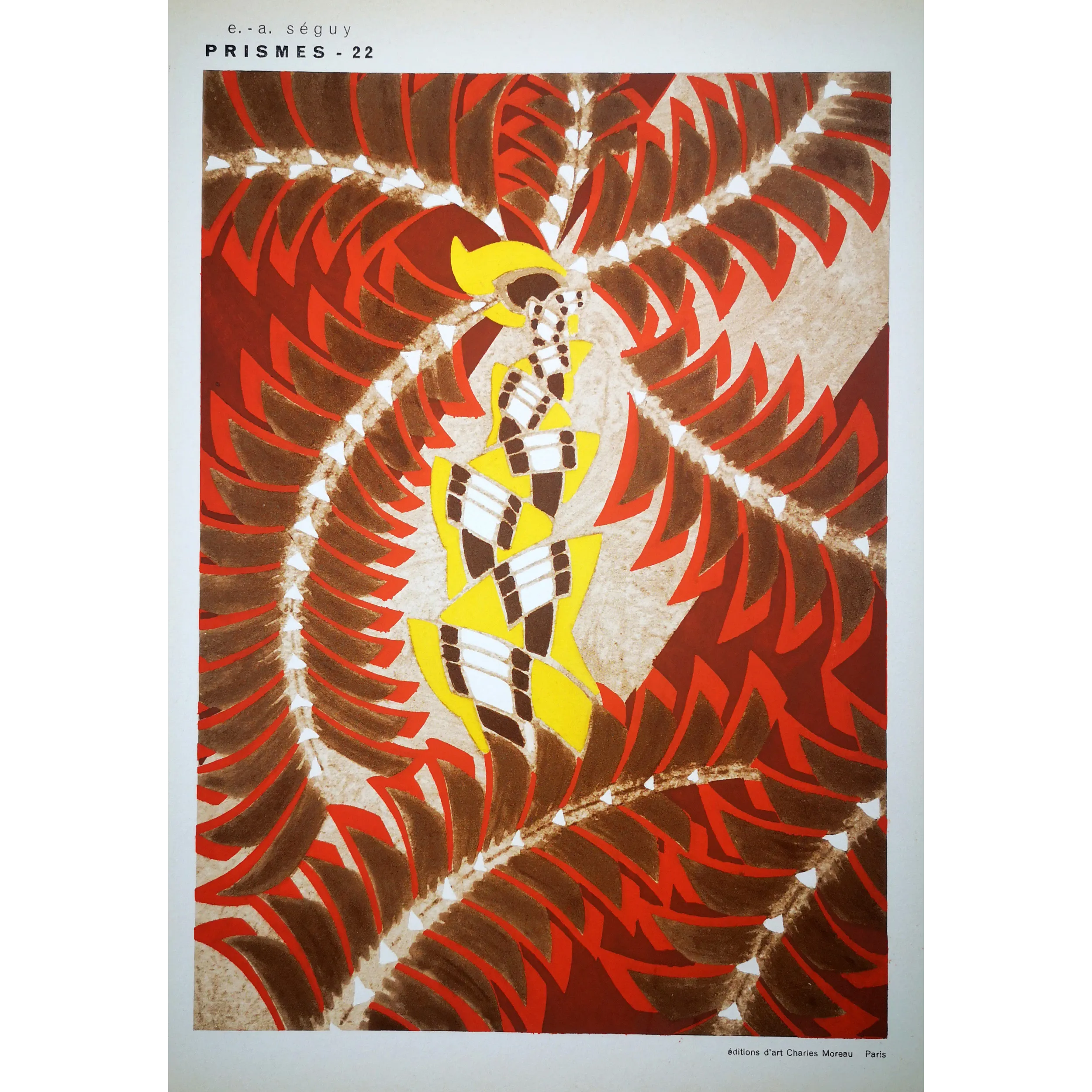 Séguy – Prismes – Plate 22– Art Nouveau – Original Pochoir