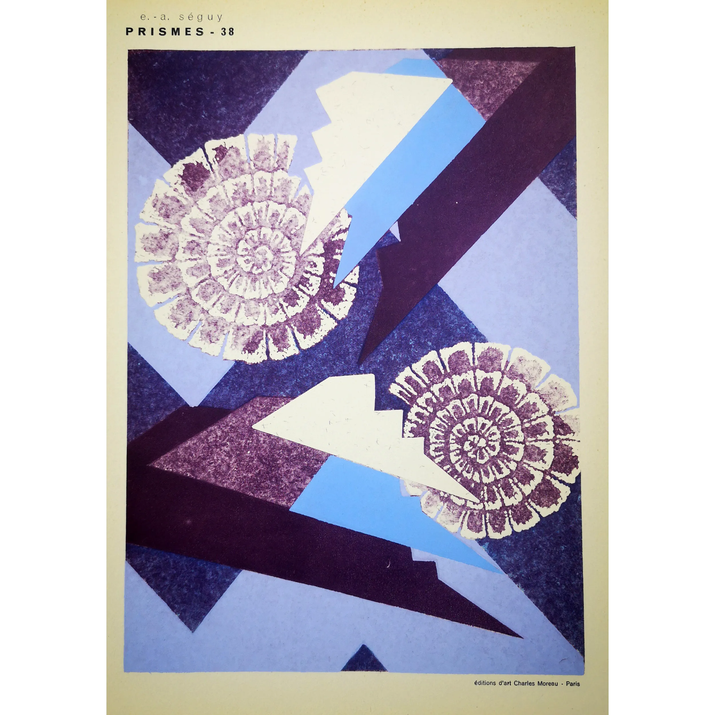 Séguy – Prismes – Plate 38– Art Nouveau – Original Pochoir