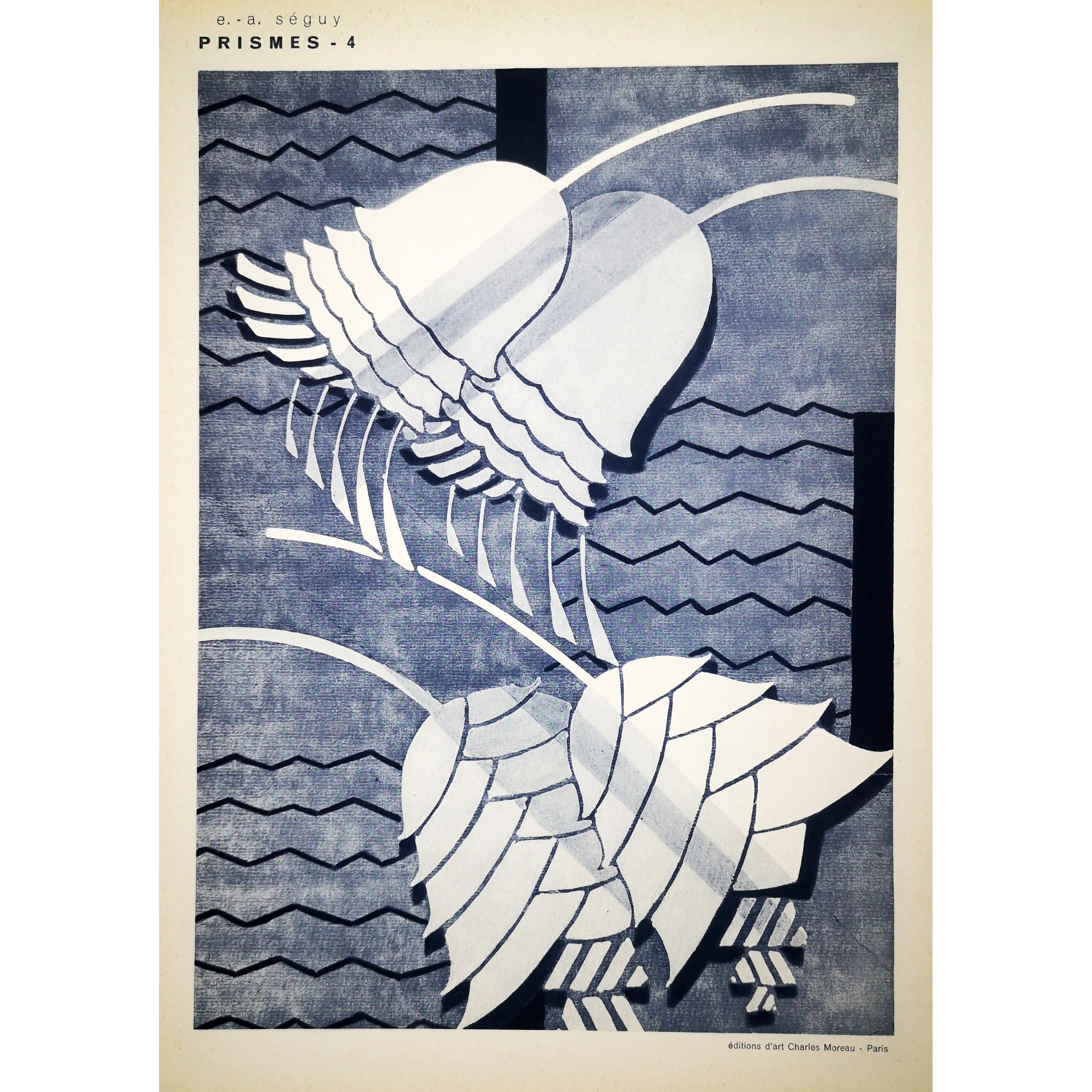 Séguy – Prismes – Plate 04– Art Nouveau – Original Pochoir