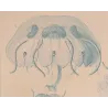 Blue Discomedusae Jellyfish (Linantha & Linerges) – Original ColorLithograph by Ernst Haeckel, Antique Print