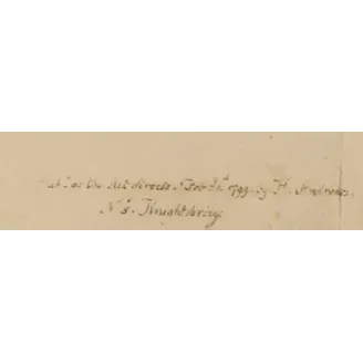 Original handwritten publication inscription on Henry Charles Andrews' Musa coccinea engraving (1799).