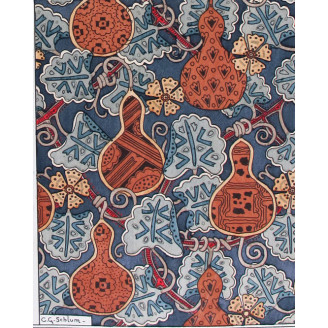 A striking blend of geometry and nature, perfect for collectors of mystical or symbolic botanical themes.