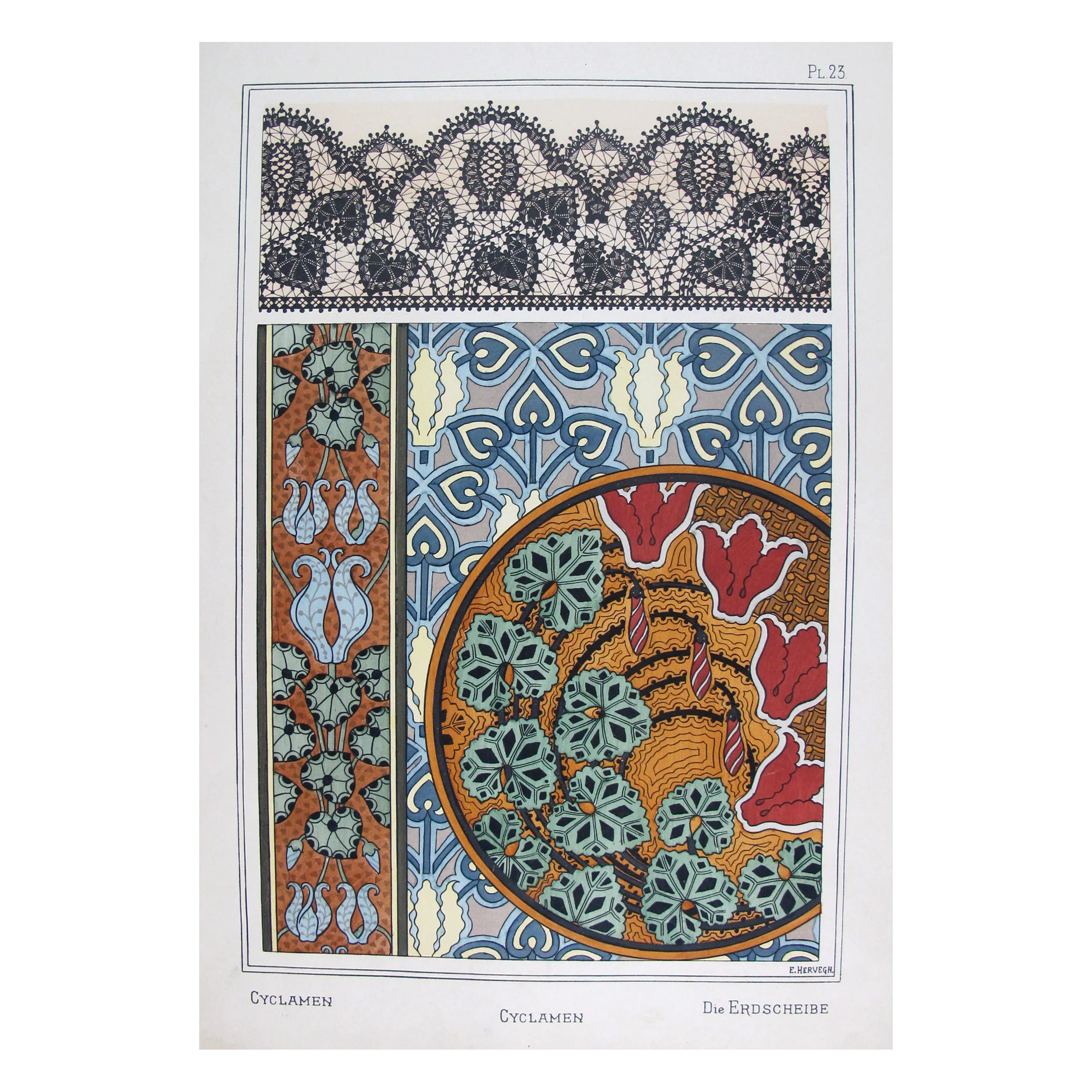 Eugène Grasset –  Columbine – Botanical Art Nouveau Print