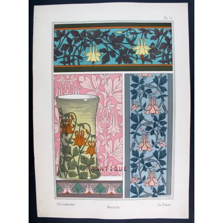 Eugène Grasset –  Columbine – Botanical Art Nouveau Print